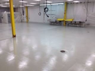 manufacturing facility with polished concrete floor